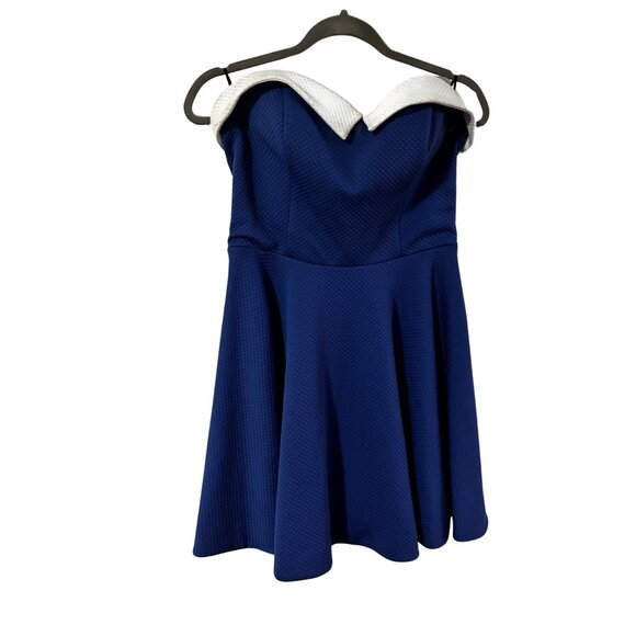 Bebe 50's Inspired Royal Blue Cocktail Dress - Picture 1 of 2